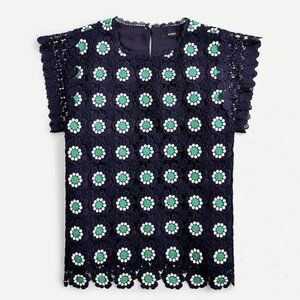 J.Crew Floral Crochet Top NWT